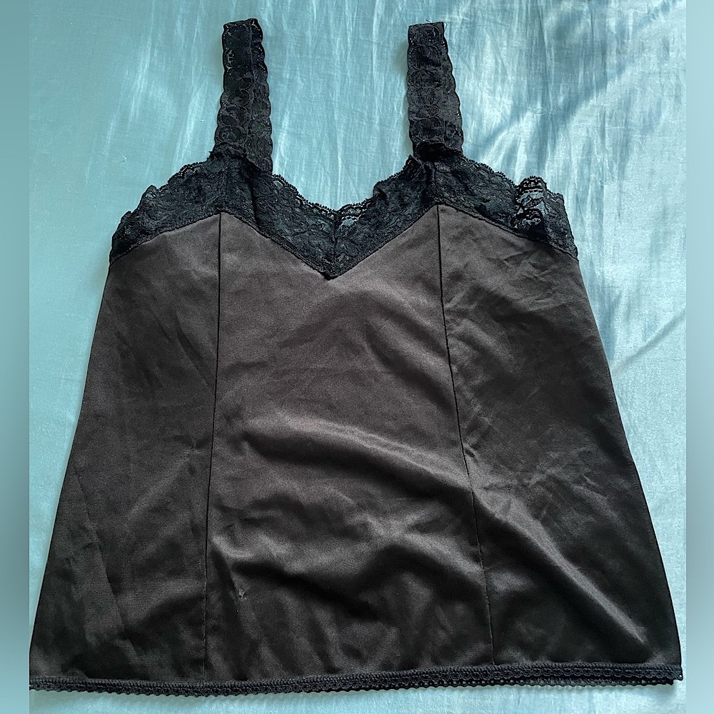 Cute Lace Detail Black Sexy Top